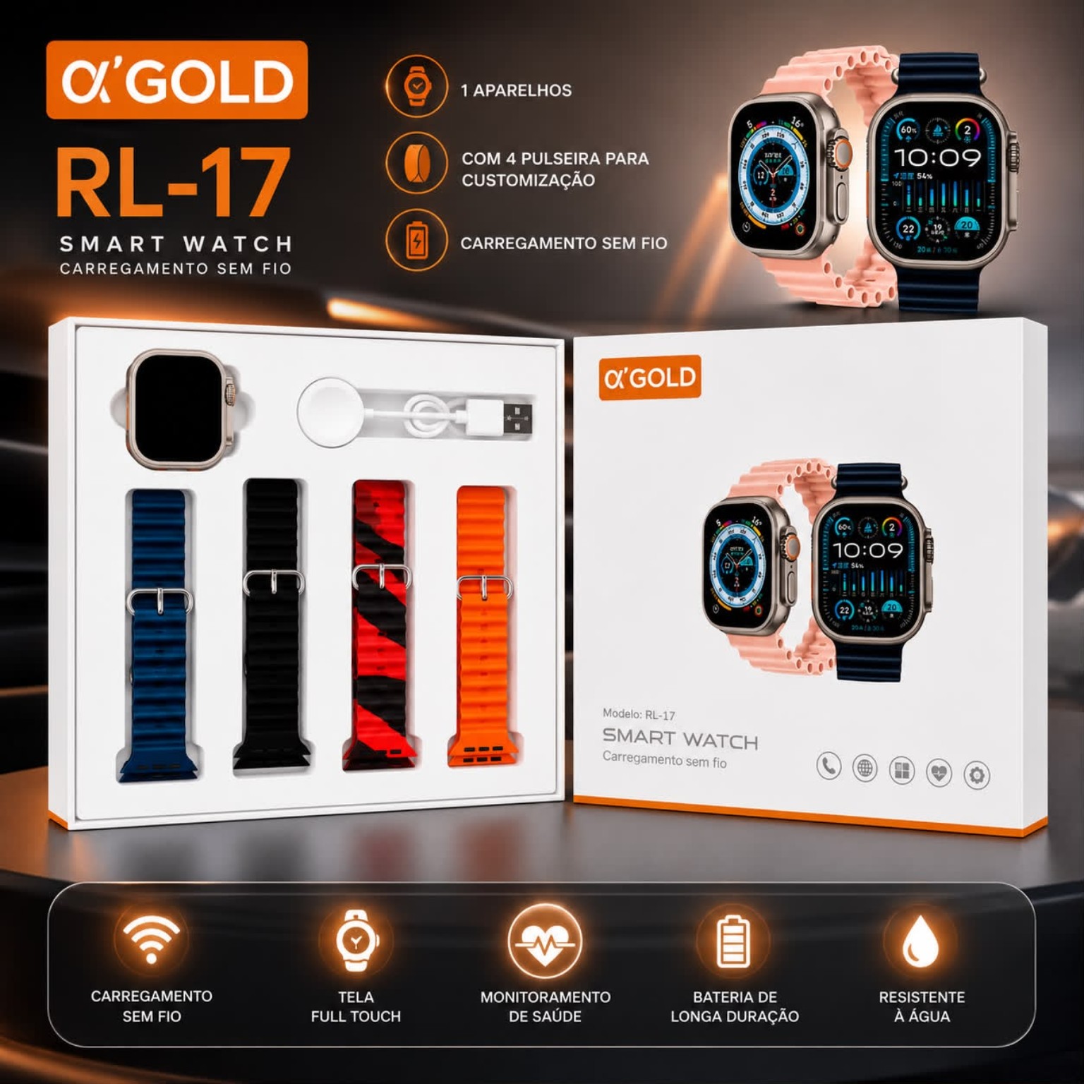 Smartwatch Alpha Gold RL-17
